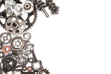 Various car parts and accessories, isolated on white background - Image