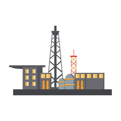 Petroleum oil refinery plant with machinery