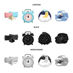 Vector illustration of dreams and night sign. Collection of dreams and bedroom stock vector illustration.