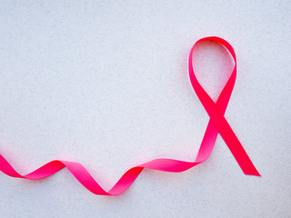 Pink satin breast cancer awareness ribbon