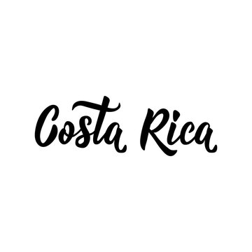 Costa Rica. Vector illustration. Lettering. Modern calligraphy