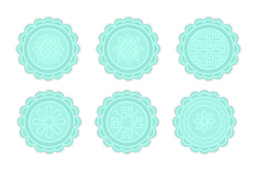 illustration moon cake isolated on white background