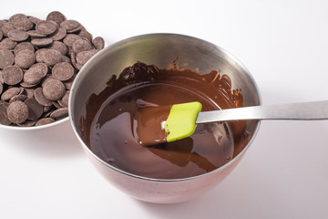 Preparing dough for handmade raw chocolate
