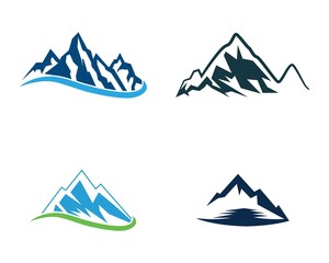 Mountain icon logo business template vector