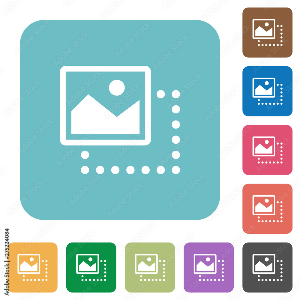Poster drag image to top left rounded square flat icons