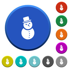 Snowman beveled buttons
