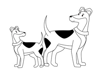 domestic animals and pet icon in black and white