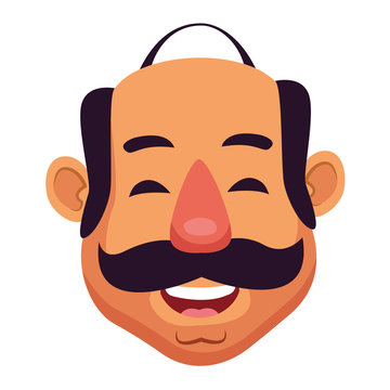 man with moustache avatar cartoon character