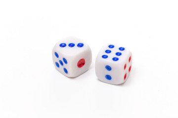 Dice on a white background
