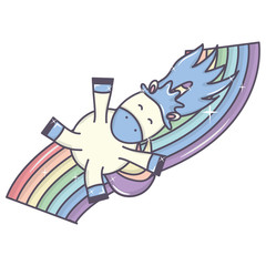 cute adorable unicorn and rainbow