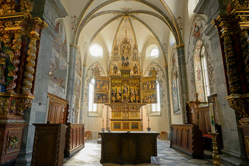 Fototapeta na wymiar Innenraum der Kirche von Münster, Goms, Wallis, Schweiz