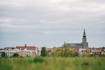 Fototapeta premium Sicht auf Greifswald vom Müllberg