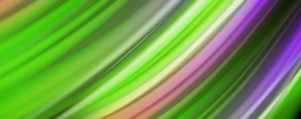 Modern rainbow liquid color flow colorful poster. Wave Liquid shape in black color background. Abstract composition