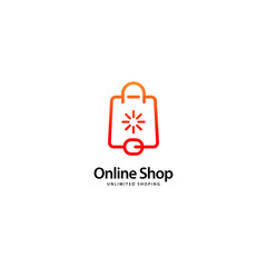 Online Shop Logo Outline Monoline