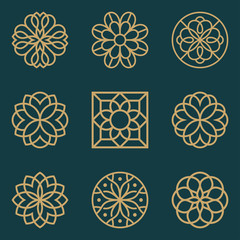 Flower and ornament logo design concept.