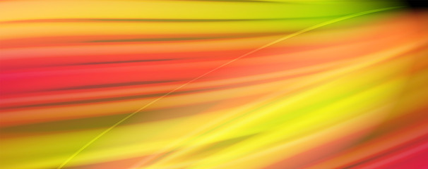 Abstract wave lines fluid rainbow style color stripes on black background. Artistic illustration for presentation, app wallpaper, banner or poster