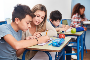Teacher with homework assistance