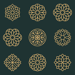 Flower and ornament logo design concept.