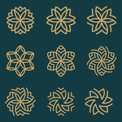 Flower and ornament logo design concept.