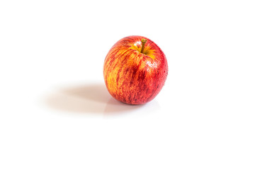 Isolated apple. Whole red, pink apple fruit isolated on white background.