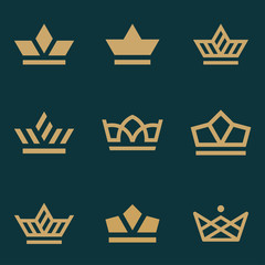 Crown logo design concept. Universal crown logo and icon.