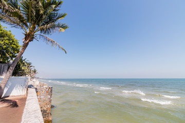 Sea view from a balcony at Huahin beach in Thailand