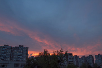 Fototapeta na wymiar Sky with beautiful sunset