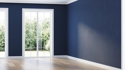 Modern house interior. Empty room. 3D rendering.