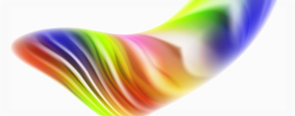 Modern techno Fluid color flow on white colorful poste. Art for your design