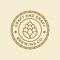 Brewery logo design concept. Universal brewery badge logo.