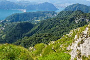 Fototapeta na wymiar Lake Lugano in Switzerland.