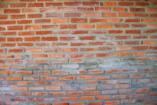 Brick wall texture. Orange brick wall of house for background or texture.