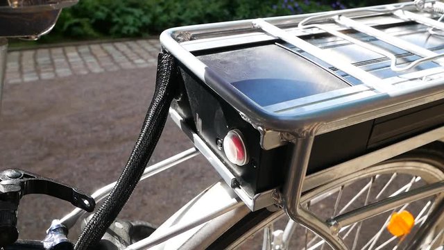 Battery on electric bike with on/off switch