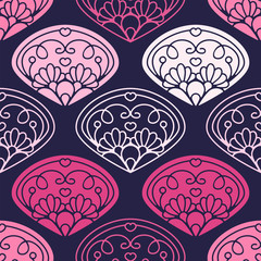 Vector seamless pattern. Damask texture, modern fashion, and floral ornament. Minimalistic style background. Abstract design for fabric, textile, wallpaper, paper