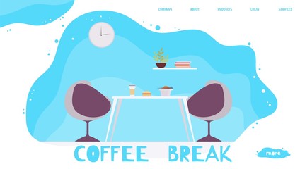 Office Lunch Time and Coffee Break Banner Template