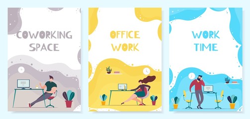 Coworking Office Time Management Mobile Cover Set