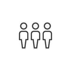 Work group team line icon. Crowd of people linear style sign for mobile concept and web design. Group of people outline vector icon. Symbol, logo illustration. Vector graphics