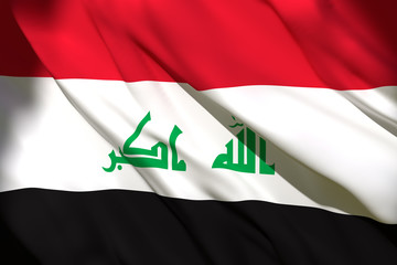 3d rendering of Iraq flag