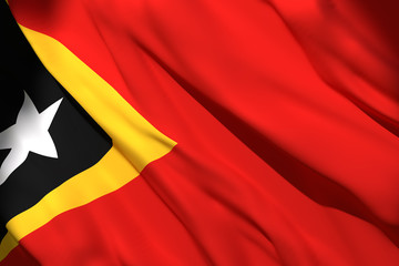3d rendering of Timor-Leste flag