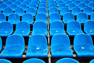Naklejka premium Bright chairs in the stadium arena.