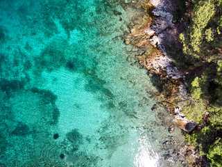 aerial view of croatia coast line