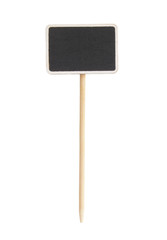Blank blackboard label, chalkboard label, garden mark and price tag isolated on a white background