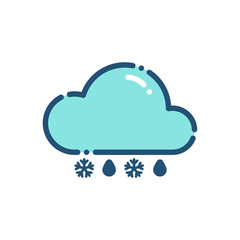 weather rain wiht snow icon outline