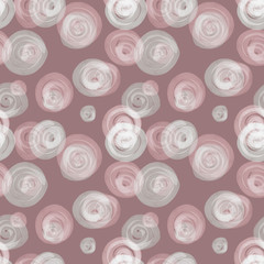 Seamless pattern of hand painted circles. Watercolor background.