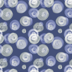 Seamless pattern of hand painted circles. Watercolor background.