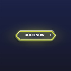 Colorful shining neon button, vector illustration