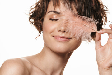 Beauty portrait of a lovely young topless woman