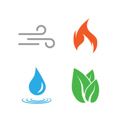 Obraz premium Four elements symbol. Vector illustration, flat design.