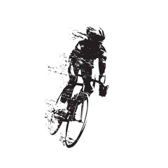 Estores personalizados de deportes con tu foto Cycling, road cyclist rides bike, front view isolated vector silhouette