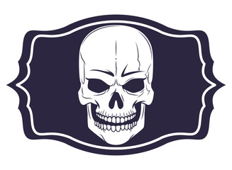 skull head drawn tattoo icon